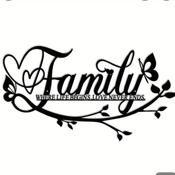 Source Unknown Other - Black Metal Family Wall Decor